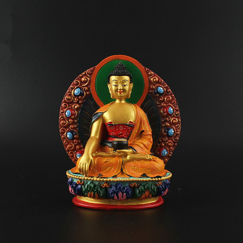 4.53 Inch Tibetan Sakyamuni Buddha Resin Statue Spiritual Gift