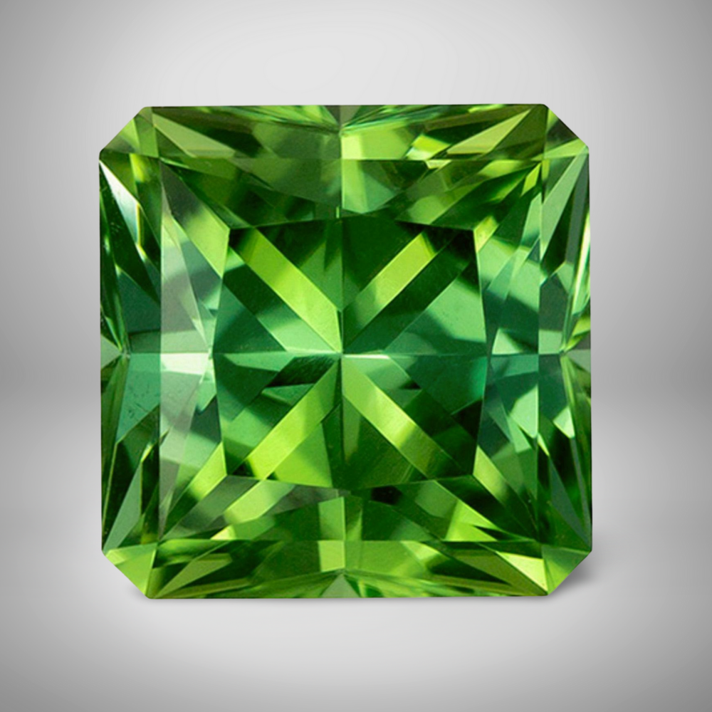 Green Tourmaline Asscher Cut AAA+ Gemstone 4mm 0.21 Cts Jewelry