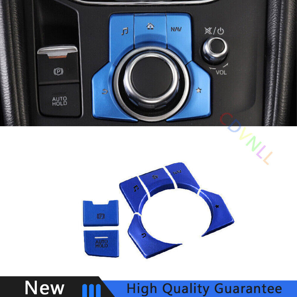 Fit For Mazda 6 Atenza 20-21 Blue Aluminum Central Console Multimedia Cover Trim