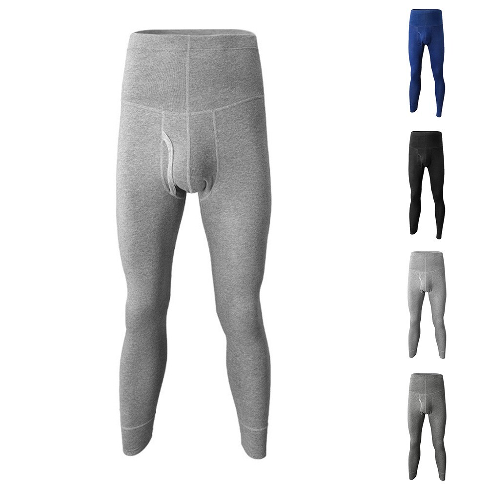 Men Ultra Soft Fleece Lined Thermal Underwear Leggings Compression Pants