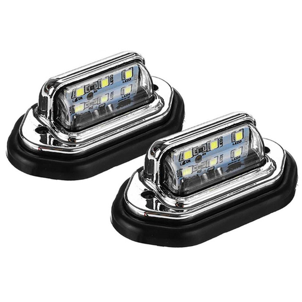 6LED Car License Plate Lights Signal Tail Lamp 12V Waterproof For Truck Trailer