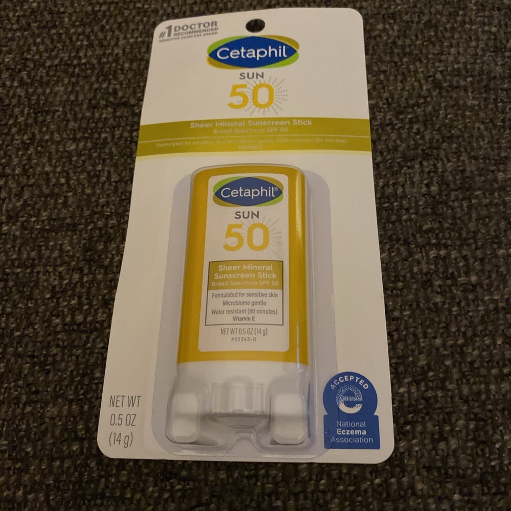 Cetaphil Sun 50 Sheer Mineral Sunscreen Stick SPF 50 0.5 oz 02/26