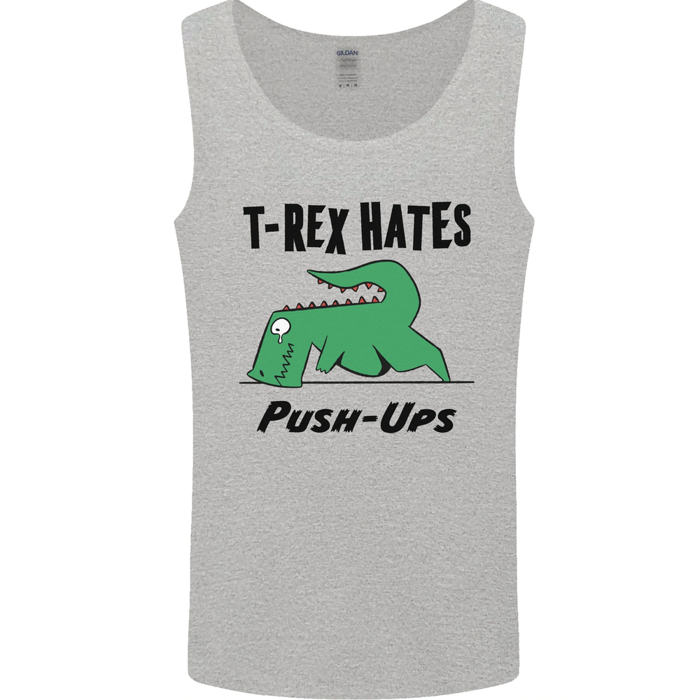Chaleco sin mangas T-Rex Hates Push Ups divertido gimnasio dinosaurios para hombre