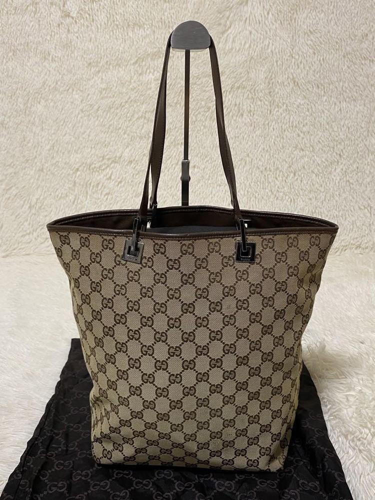 GUCCI GG Canvas Beige Tote Bag Authentic G06273979