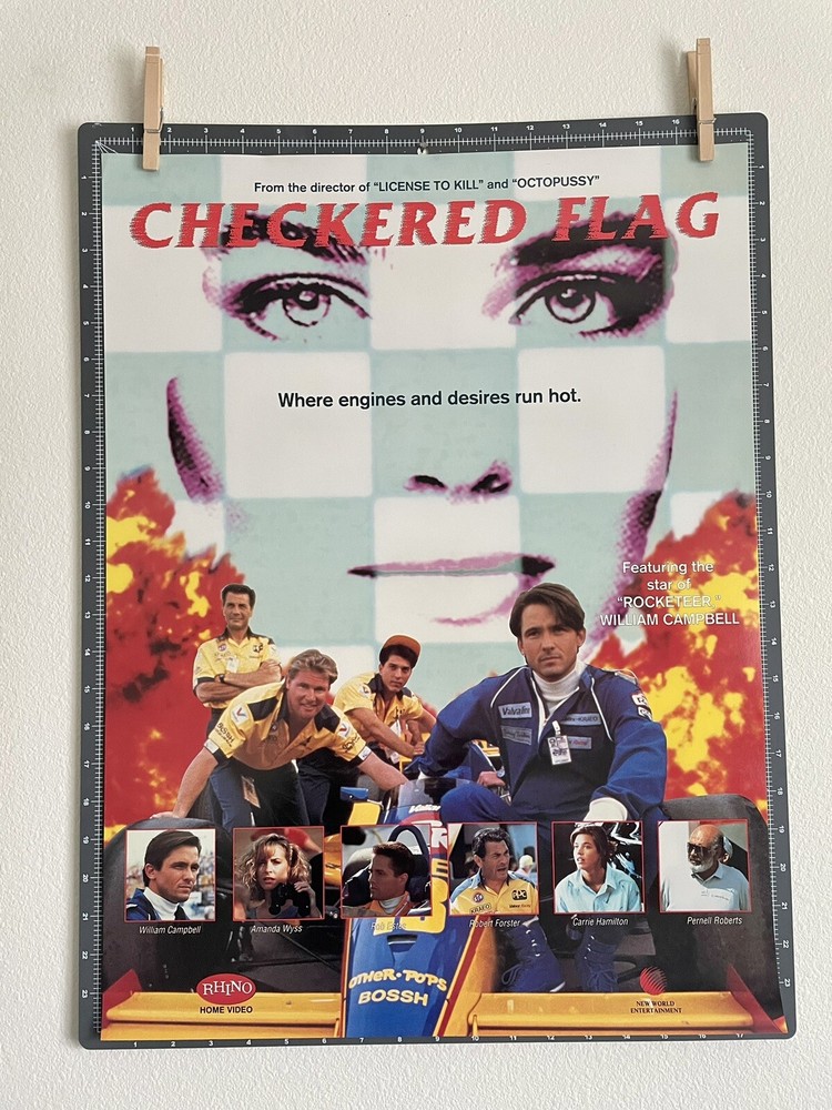Rare Vintage “CHECKERED FLAG” Movie Poster - 17.75x23.75