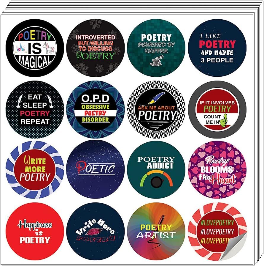 I am a Poet Stickers (10 Sets X 16 Designs)