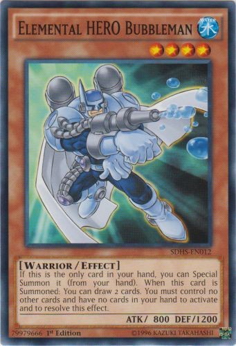 Elemental HERO Bubbleman SDHS-EN012 Common 1st Edition Moderately Played