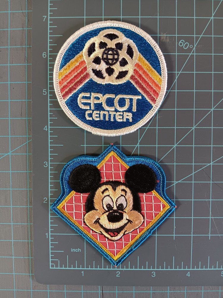 Lot of 2 VTG Epcot Center & Mickey Mouse Patches