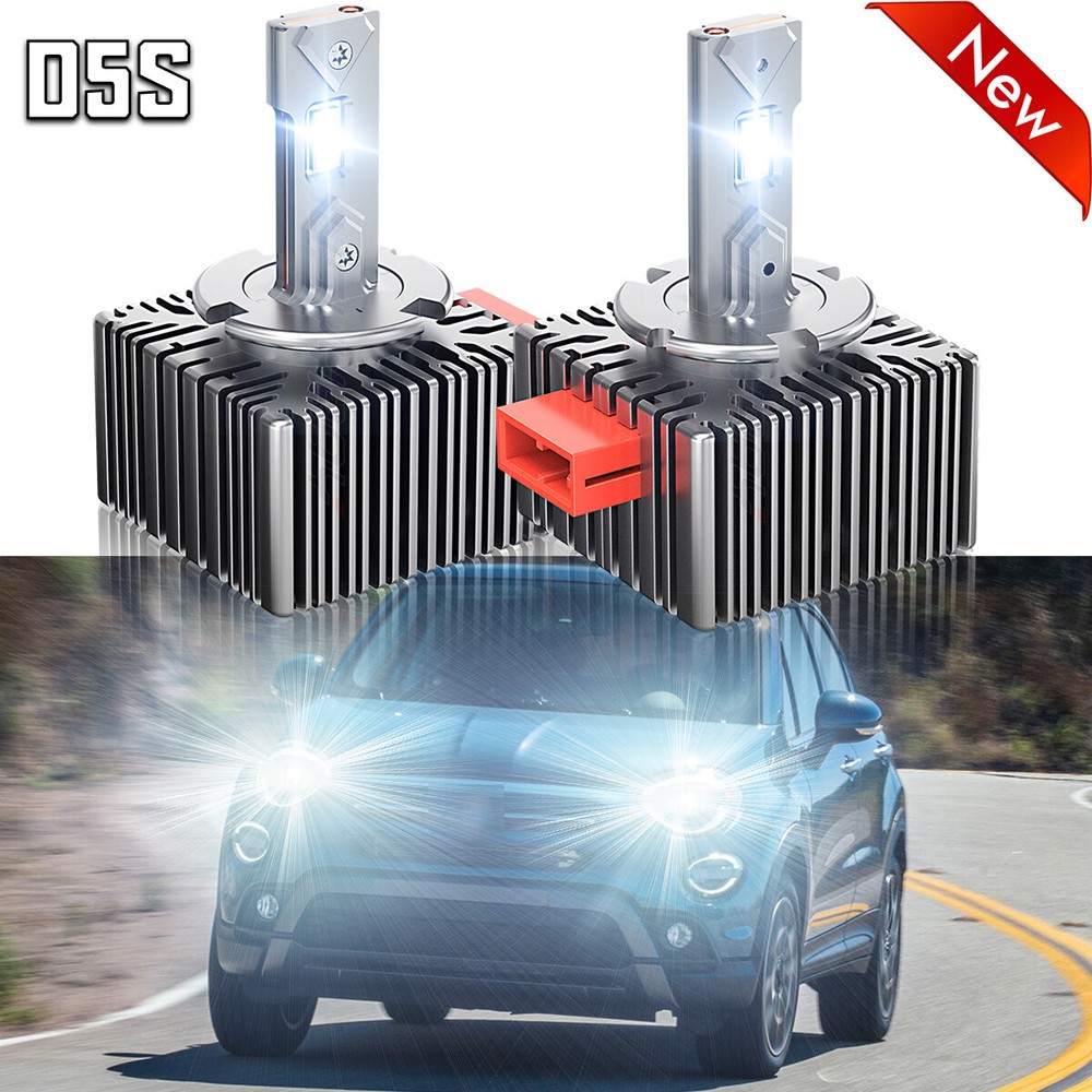 D5S LED Headlight Bulbs High-Low Beam for Fiat 500X 2020-2021 Replace HID 6000K