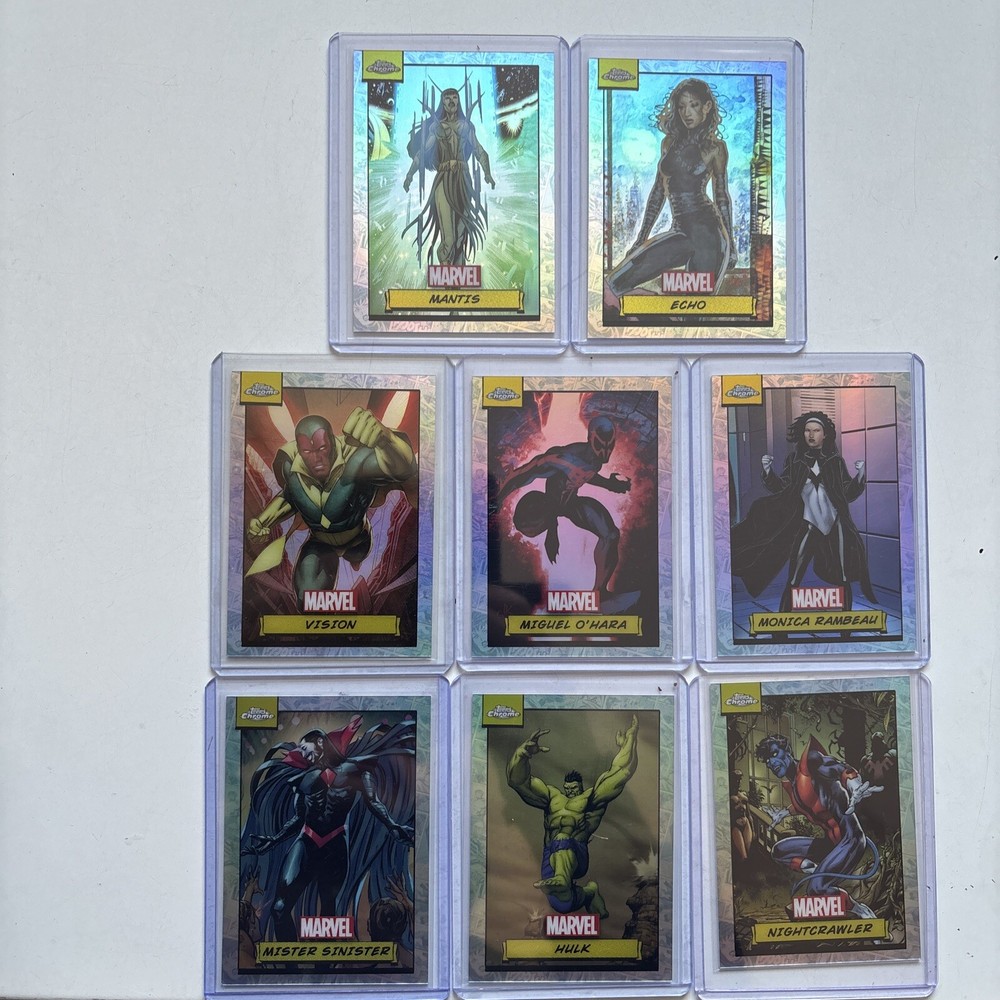 Marvel Topps Chrome Refractor Bundle with 8 Collectible Cards