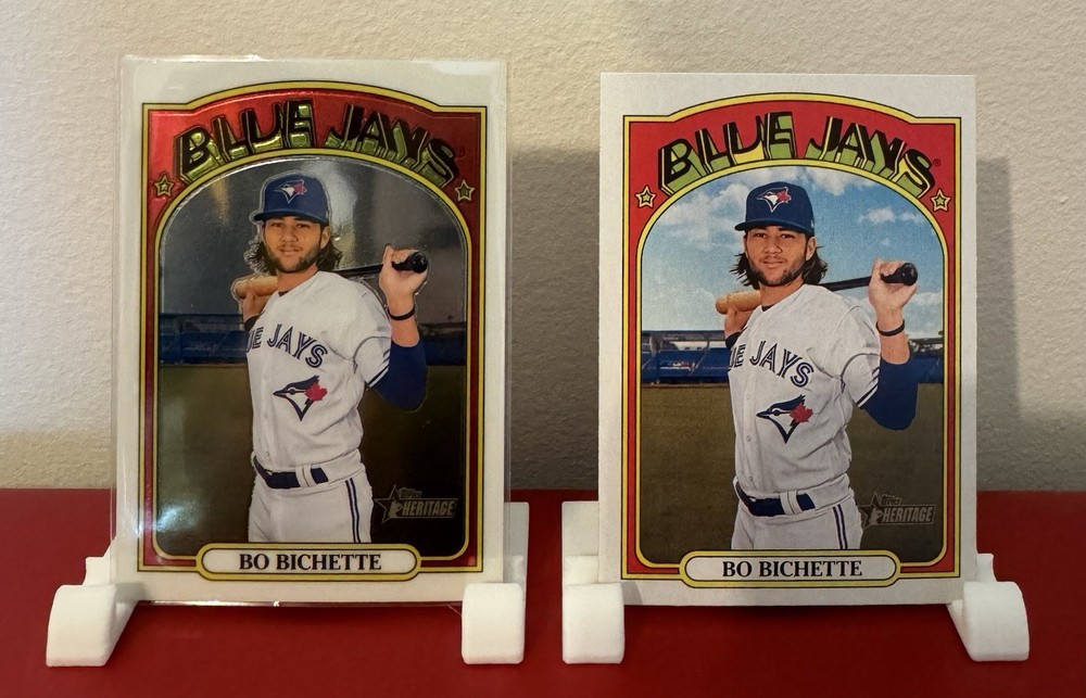 2021 Topps Heritage Bo Bichette Refractor 154/999 + 2 Base Cards Lot
