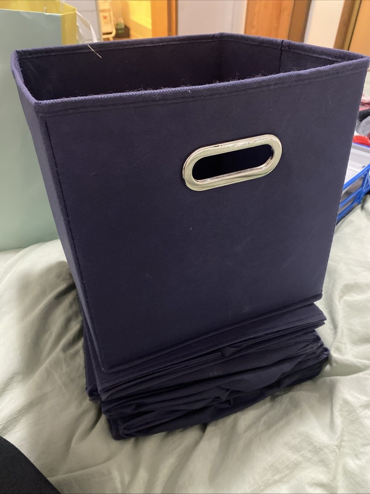 6 Collapsible Foldable Fabric Cubby Cube Storage Bins Baskets for Shelves