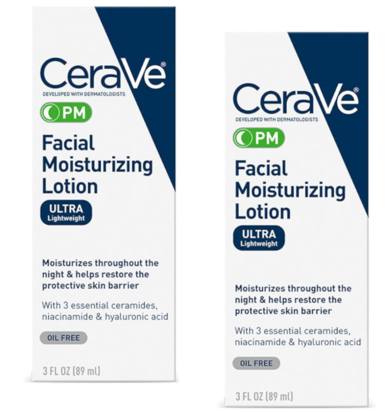 2X! NEW!  CeraVe Facial Moisturizing Lotion PM Ultra Lightweight 3 oz