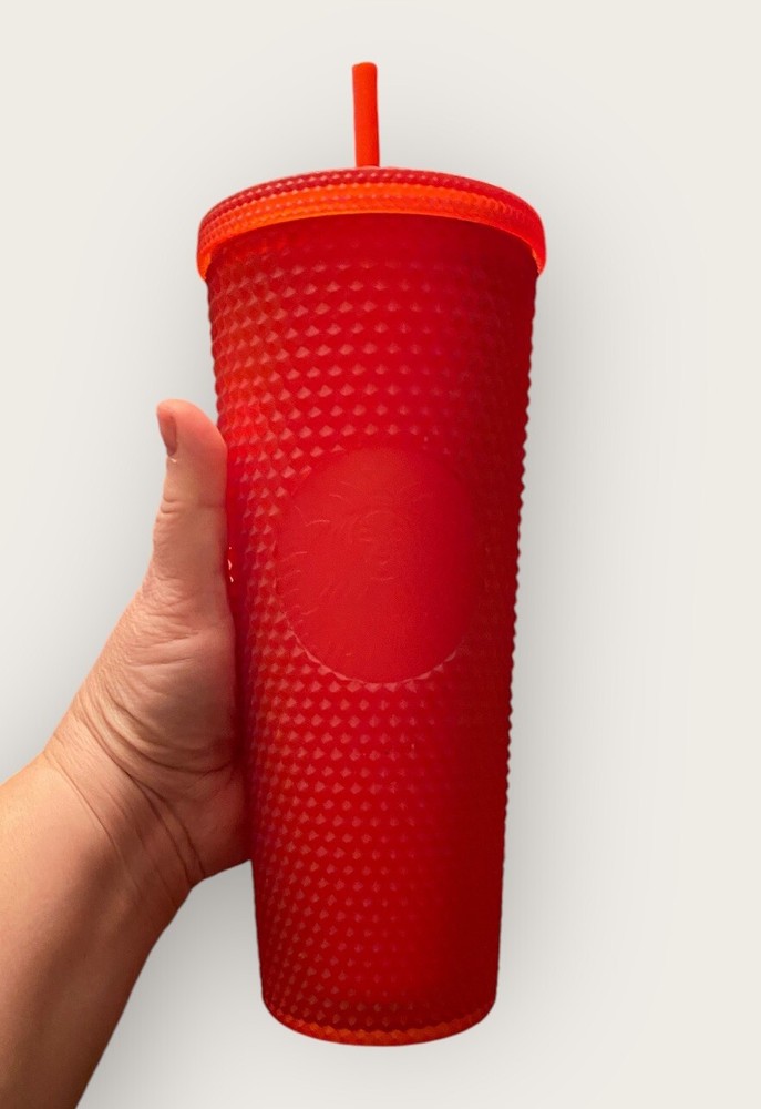Starbucks 2020 24oz Matte Red Studded Holiday Tumbler with Straw