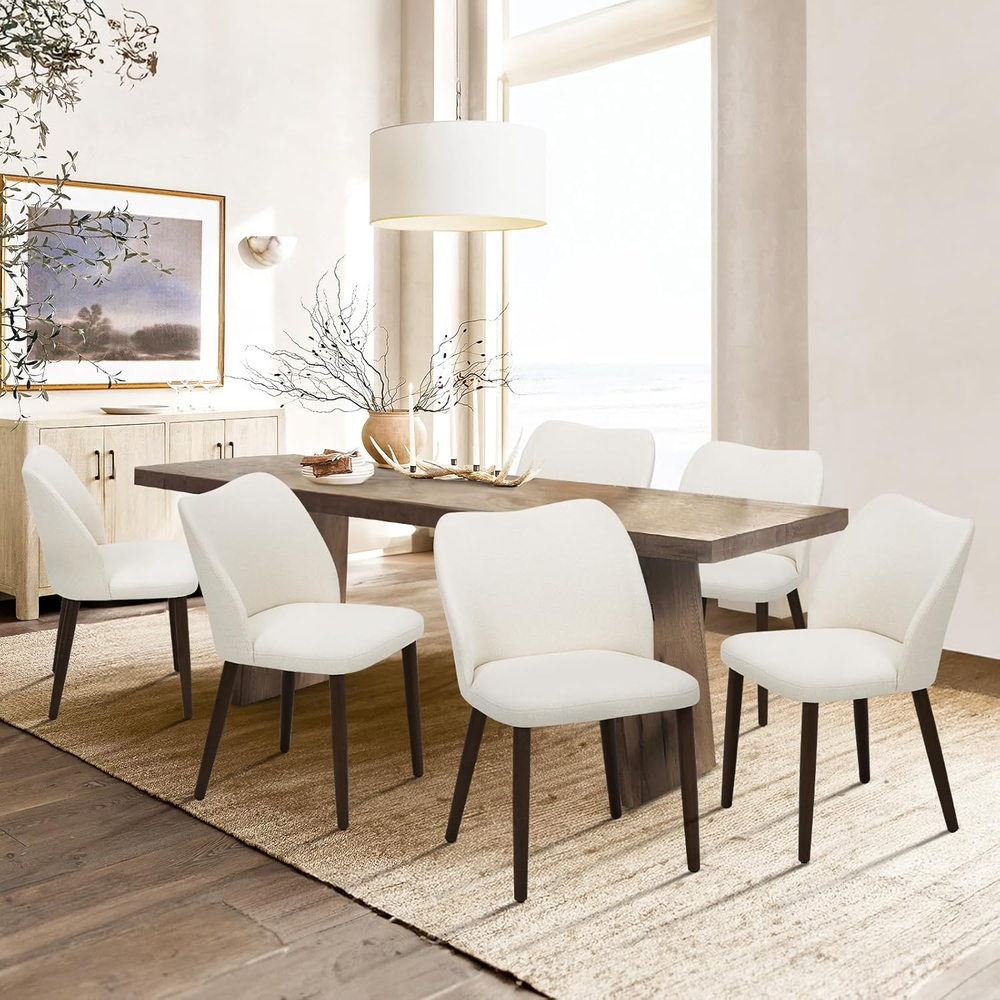 Modern Fabric Dining Chairs Set of 6 for Kitchen or Dining Room