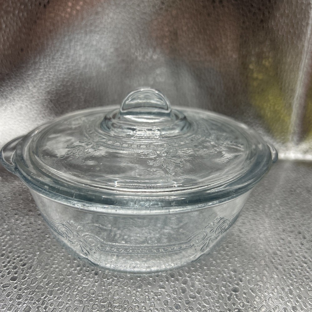 VTG Fire King Anchor Hocking Philbe Blue Sapphire Casserole Dish W/ Lid
