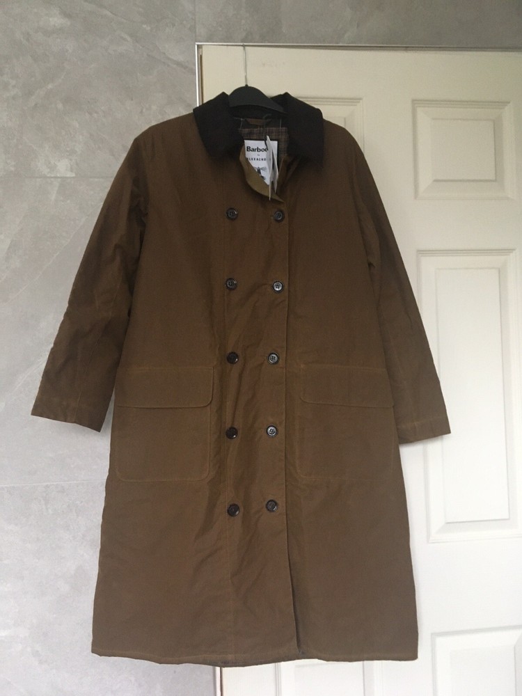 Barbour X Alexa Chung Virginia Brown Wax Trench Coat Jacket UK 8 US 4 EU 34 BNWT