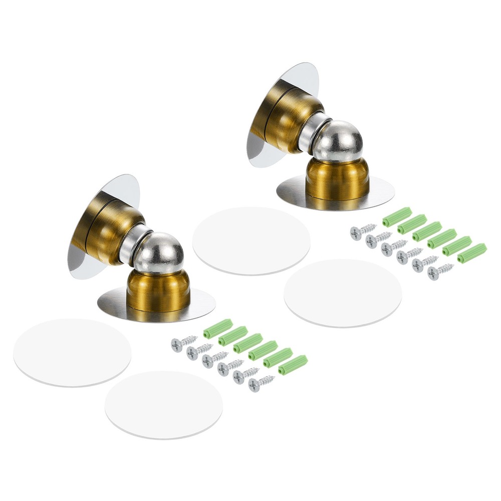 Magnetic Door Stopper, 2pcs Stainless Steel Magnets Door Stops, Brass Tone