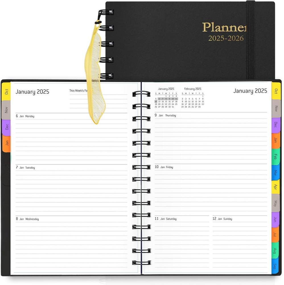 Daily Planner 2025-2026 - 18 Month Planner with Tabs, Calendar Yearly Monthly We