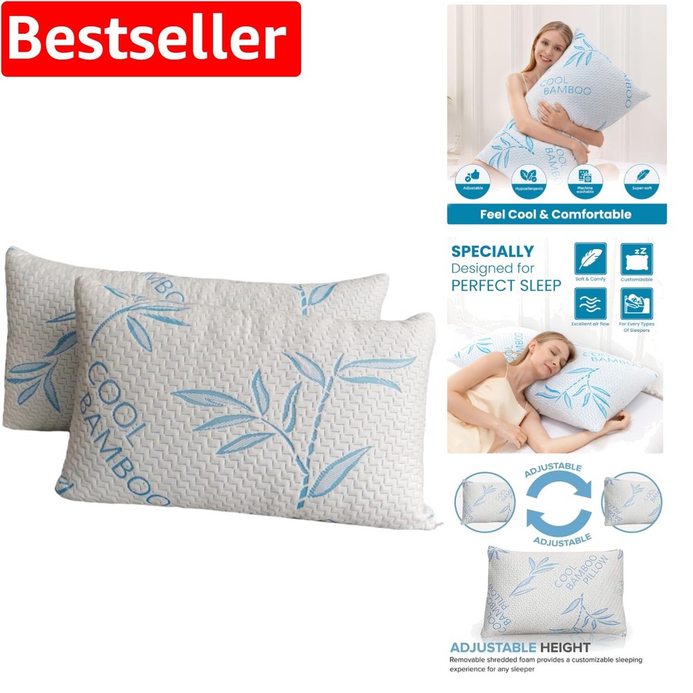 Hypoallergenic King Bamboo Pillow with Adjustable Softness for All Sleepers