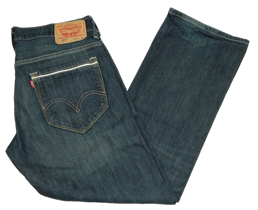 Men's Levi's 527 Boot Cut Premium Denim Jeans Tag 34x30 measured Size 32x28