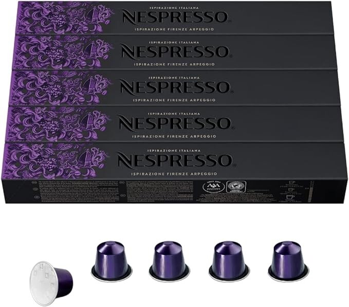 Nespresso Capsules OriginalLine, Arpeggio,Dark Roast Espresso, 50-Count Espresso