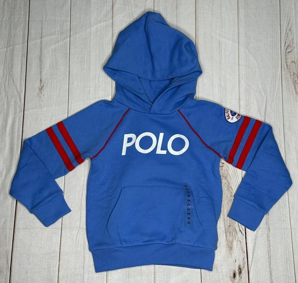 NWOT  POLO RALPH LAUREN Kids Hoodie Blue S(7) 1967 Downhill Graphic Knitted