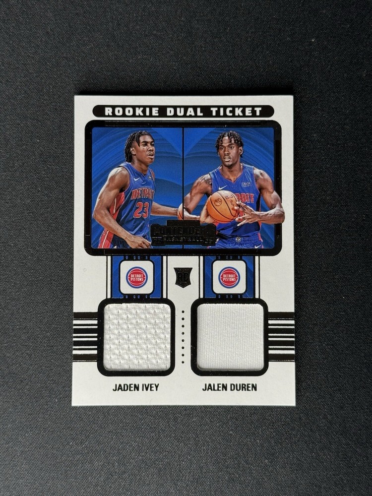 2022-23 Panini Contenders JADEN IVEY / JALEN DUREN Rookie RC Dual Ticket Pistons