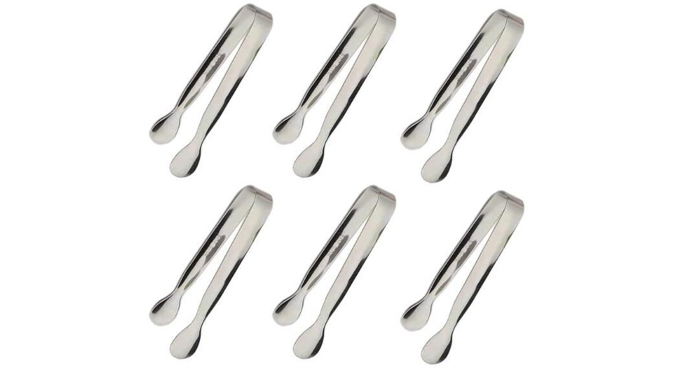 6PCS Ice Tongs Mini Sugar Tongs 4.25Inch Stainless Steel Small Serving Tong