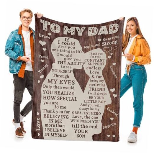 Fathers Day Blankets Gifts for Dad, Blanket to My Dad Gifts Dad Blanket Son-image