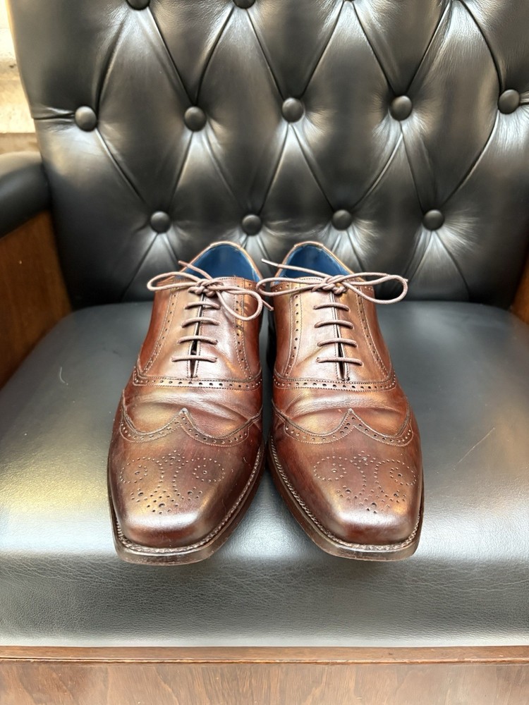 Barker Creative Collection Dark Brown Wingtip Oxford Brogues UK Size 8.5