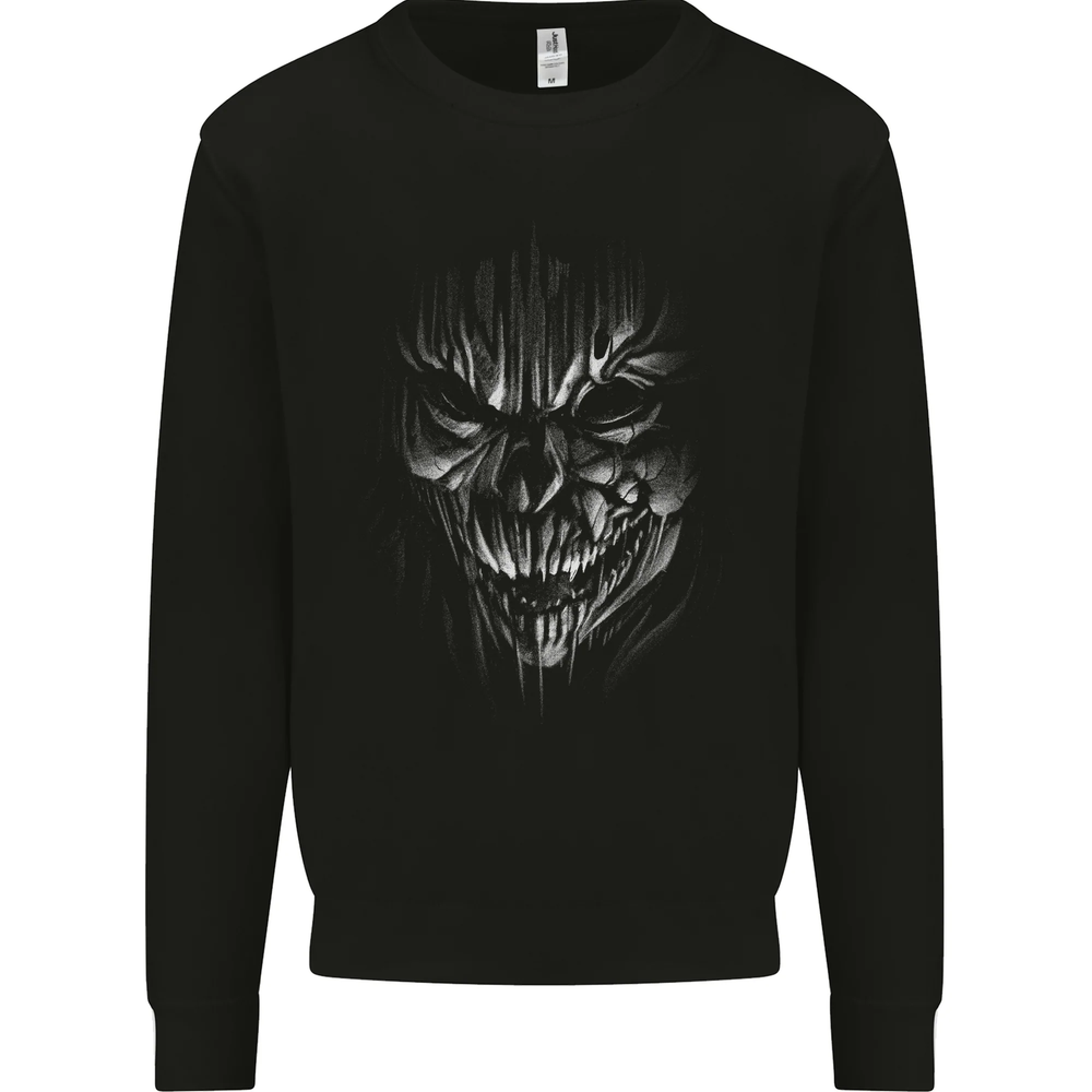 Demon Skull Devil Satan Grim Reaper Gothic Mens Sweatshirt Jumper
