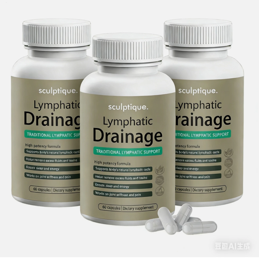 Sculptique Lymphatic Drainage Capsules, Lymphatic Drainage, 60 Capsules 3 PACK