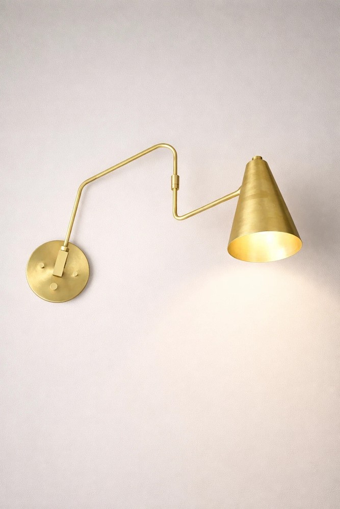 Adjustable Solid Brass Wall Sconce Swing Arm Lamp Mid Century Modern Light