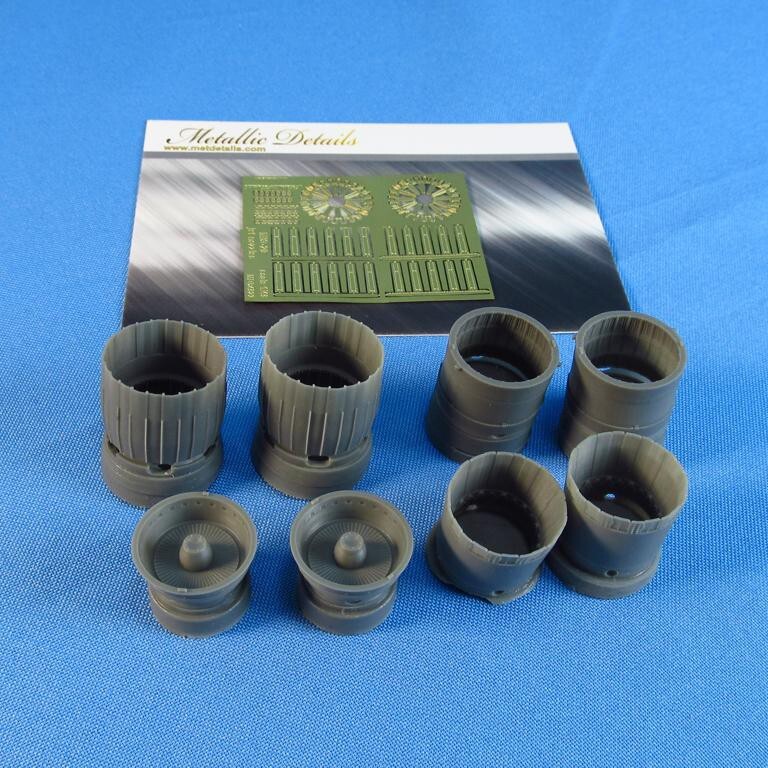 MiG-29. Jet Nozzles (opened) Resin, PE Scale 1:48 (for GWH Models Aircraft Kits)