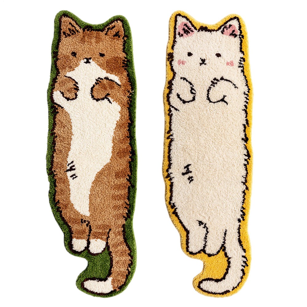 Cat Shaped Rug Mat Room Decoration Bedside Rug for Bedroom Shower Floor Mat