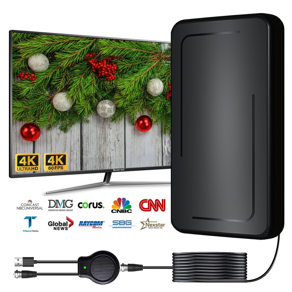TV Antenna Indoor, 2025 Digital TV Antenna for Local Channels, Amplified HDTV...