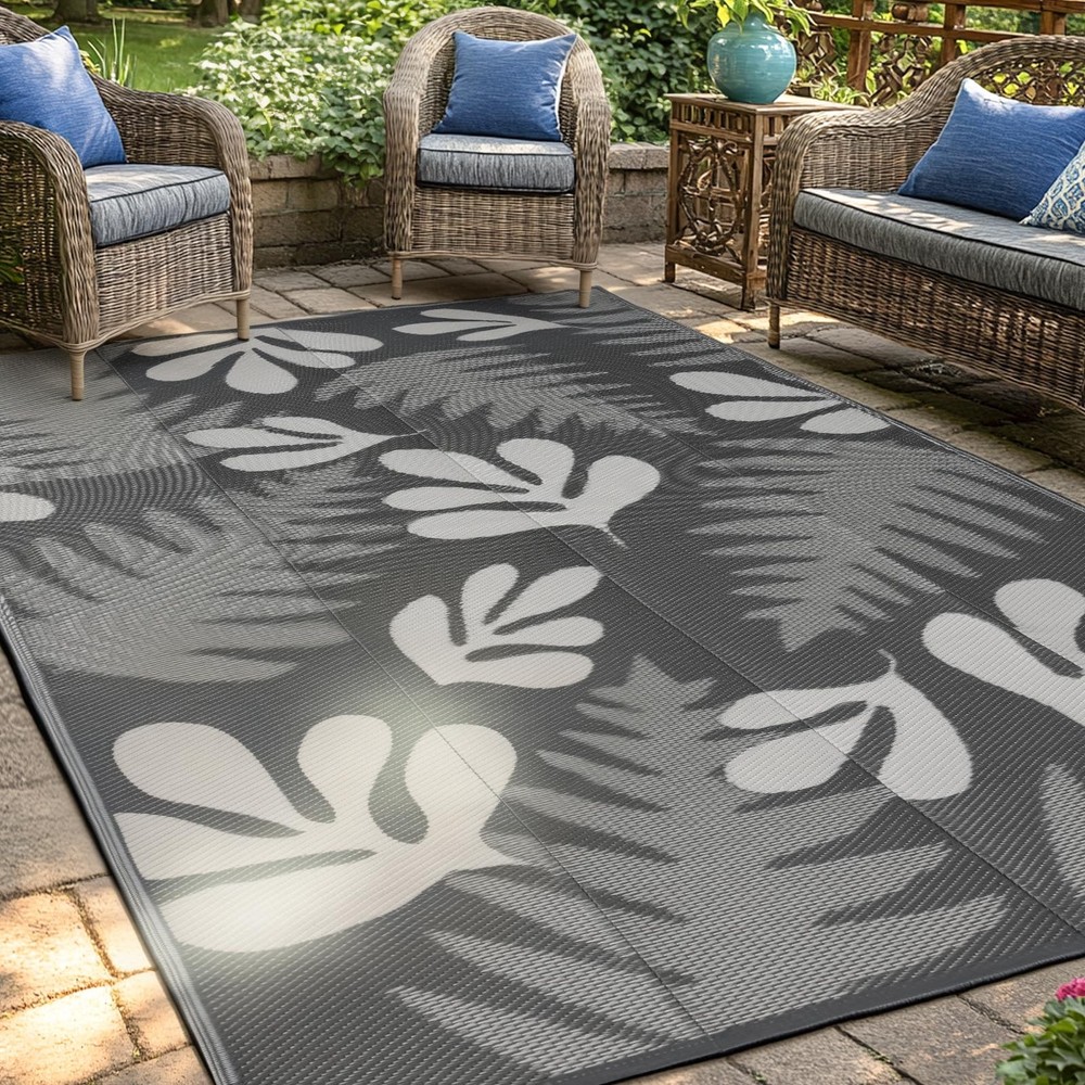 Outdoor Rug, 5x8ft Waterproof Reversible Mat Indoor Outdoor Rugs Carpet, Smal...