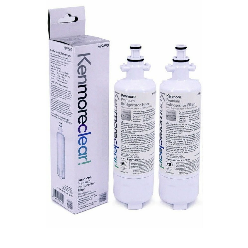 2 Pack Kenmore 469690 Refrigerator Water Filter Compatible with LG LT700P
