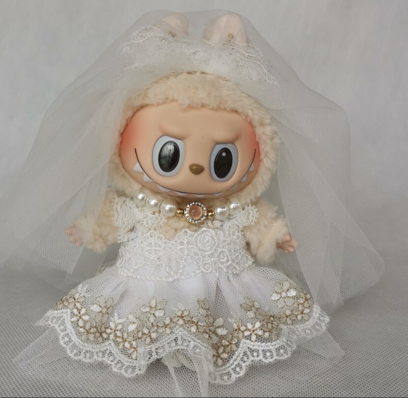 POP MART Labubu Plush Doll Wedding Dress Outfit Set Doll Not Included