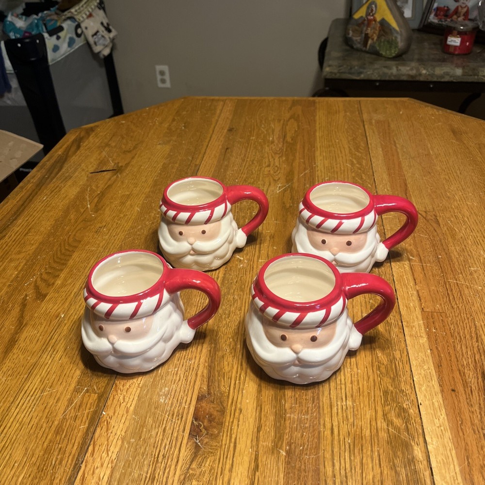 Set of 4 Vintage 2009 Target Santa Claus Hot Chocolate Mugs