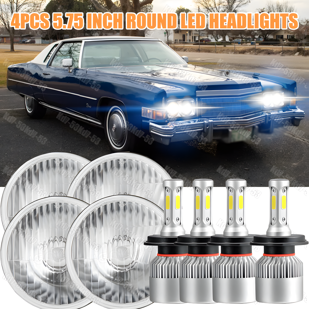 For 1958-1974 Cadillac DeVille 4PCS 5-3/4 5.75