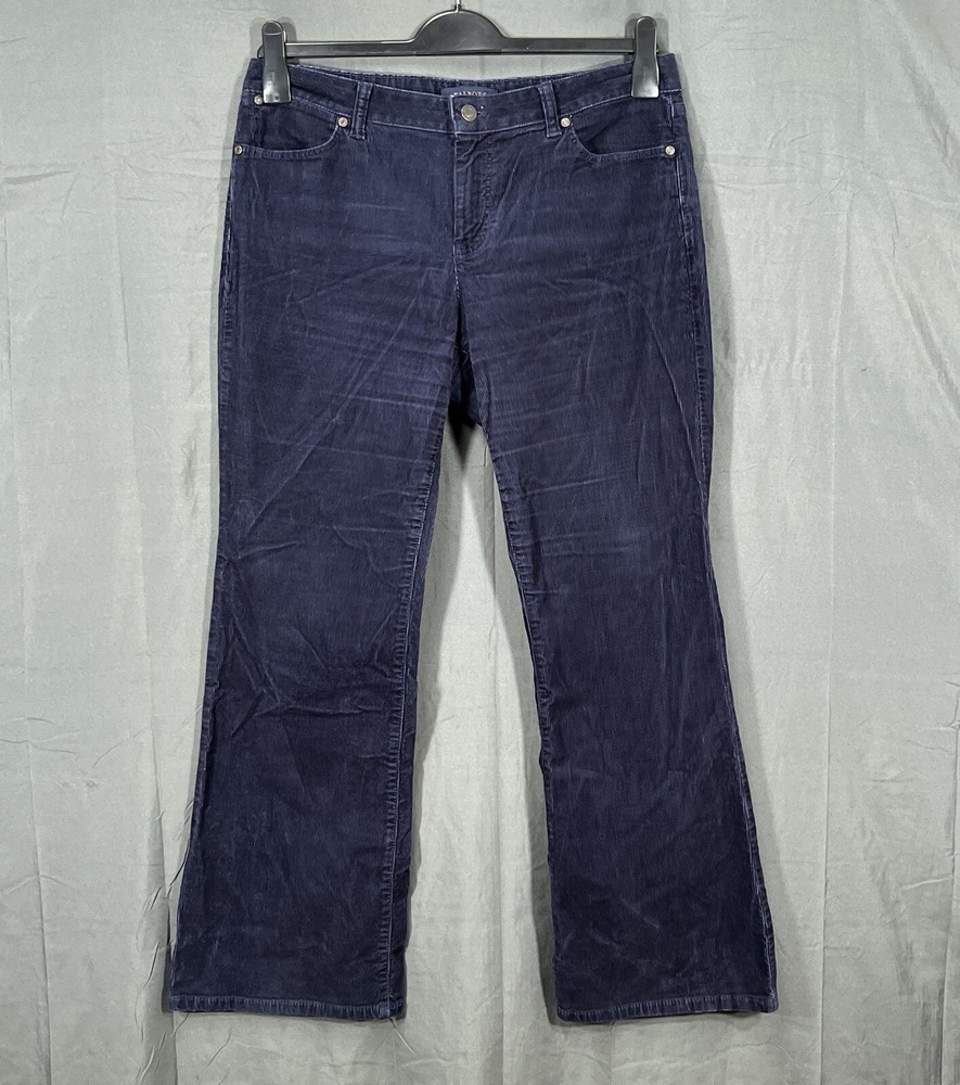 TALBOTS Curvy NAVY Stretch Corduroy MID-RISE Straight Leg 5-POCKET Pants 12/P