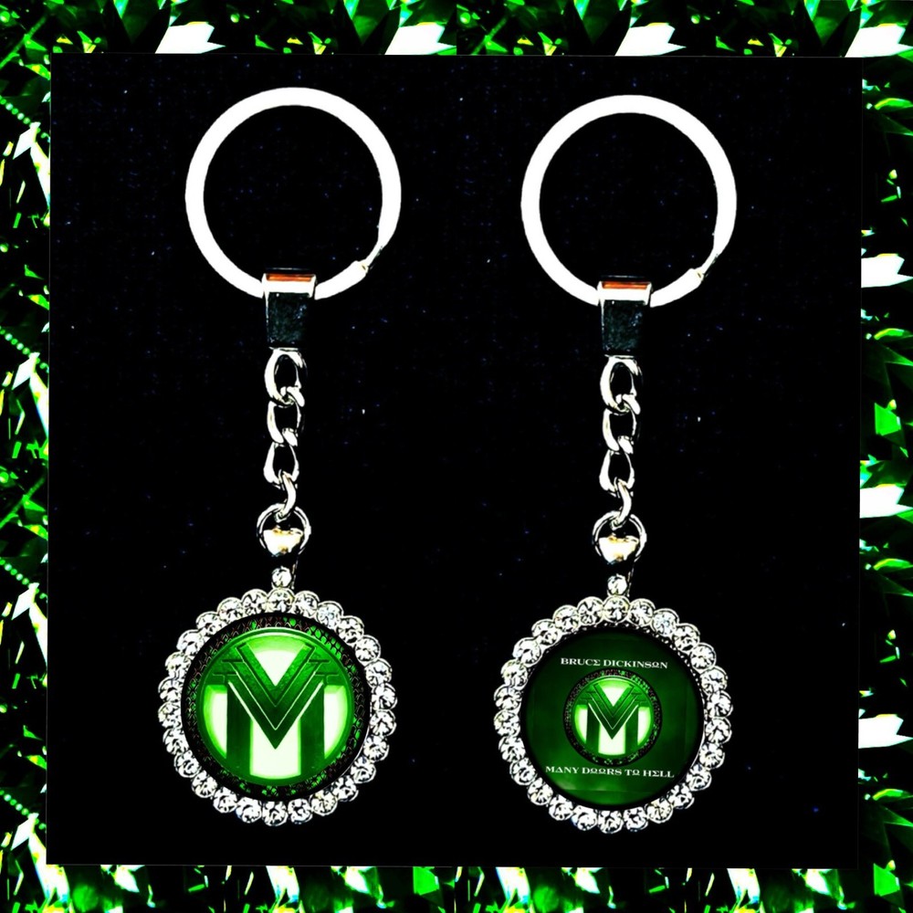 IRON MAIDEN 🇬🇧 MANY DOORS TO HELL🇬🇧 TWO RHINESTONES KEYCHAINS