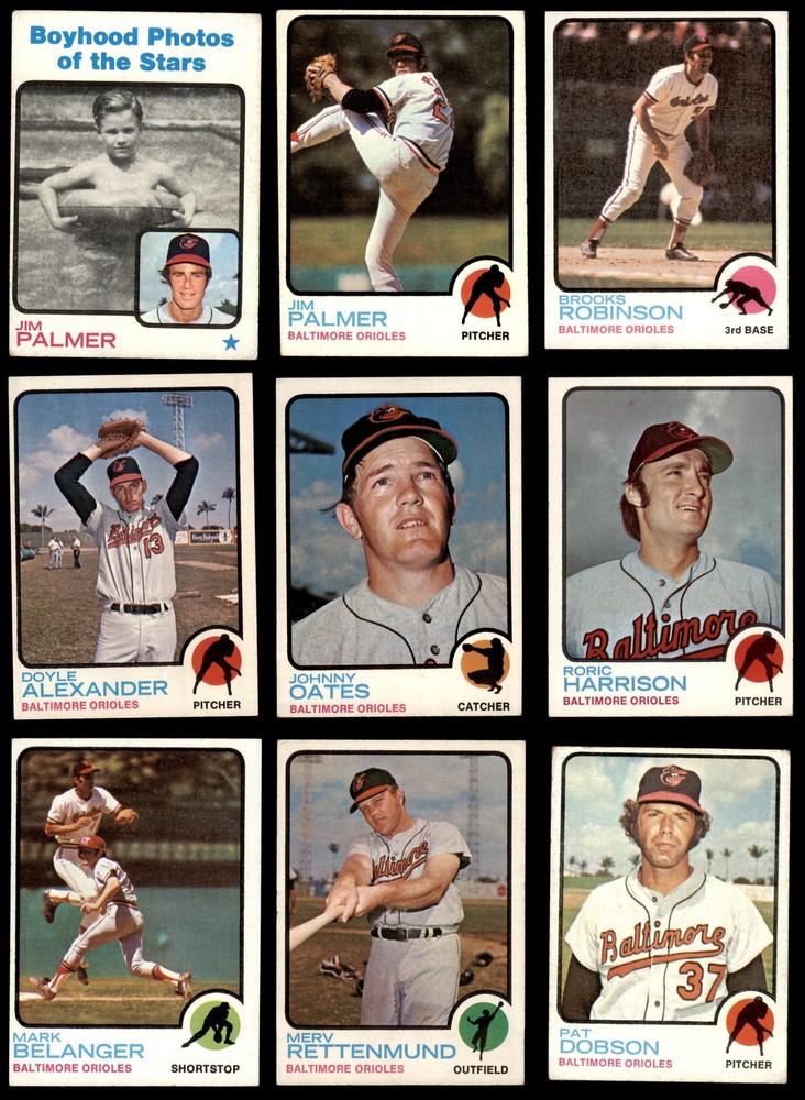 Vintage 1973 Topps Orioles Team Set 16/31 Cards Graded 4.5 VG/EX+