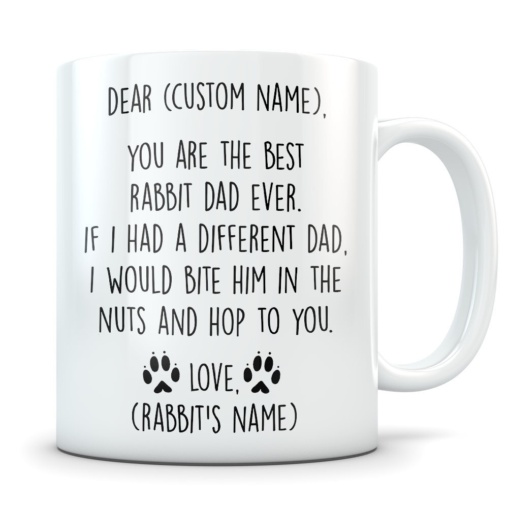 Rabbit Gifts For Men Rabbit Gifts Rabbit Dad Rabbit Mug Rabbit Dad Gift Rabbit