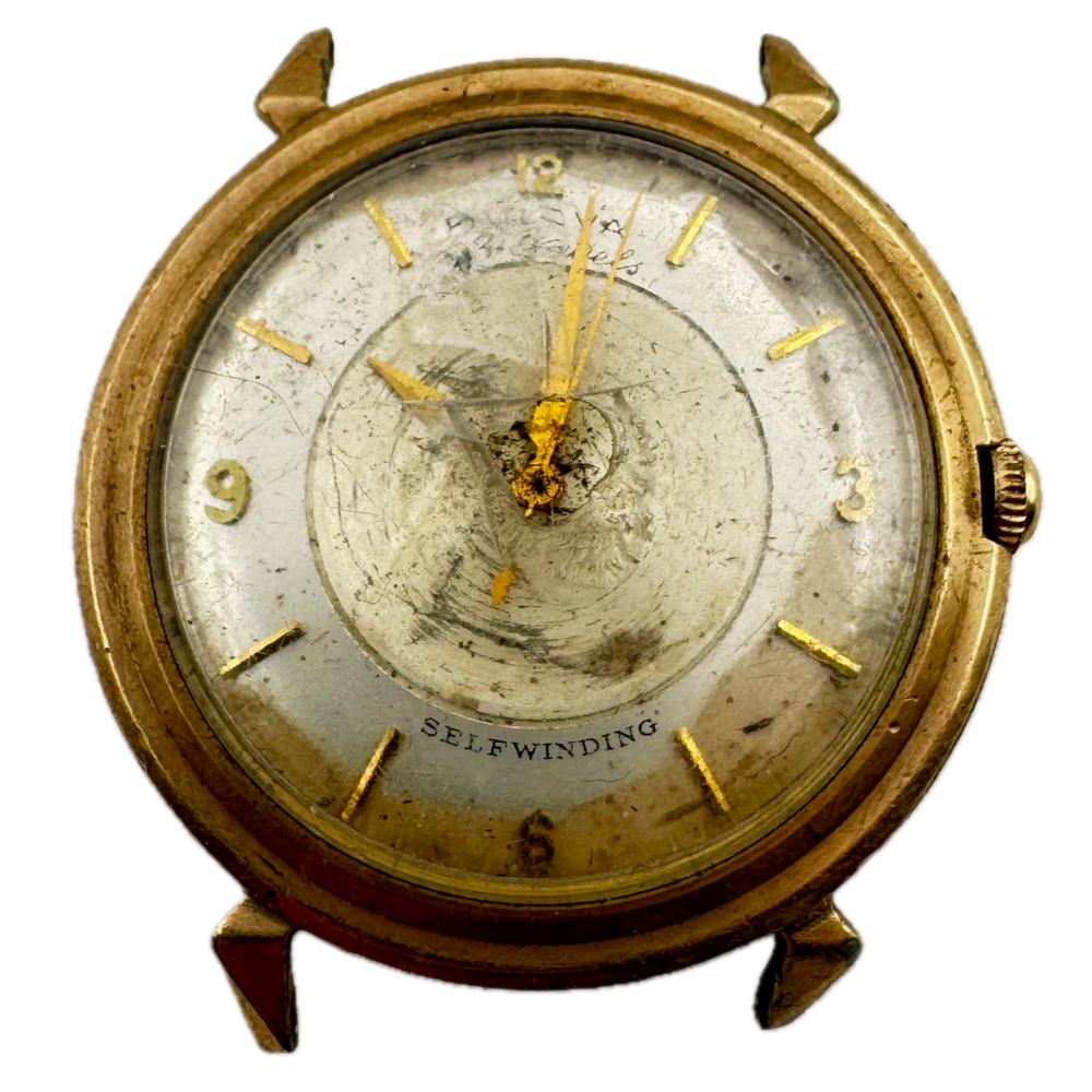 Vintage 1959 Bulova Mystery Dial Automatic Men's Watch Swiss 10k RGP