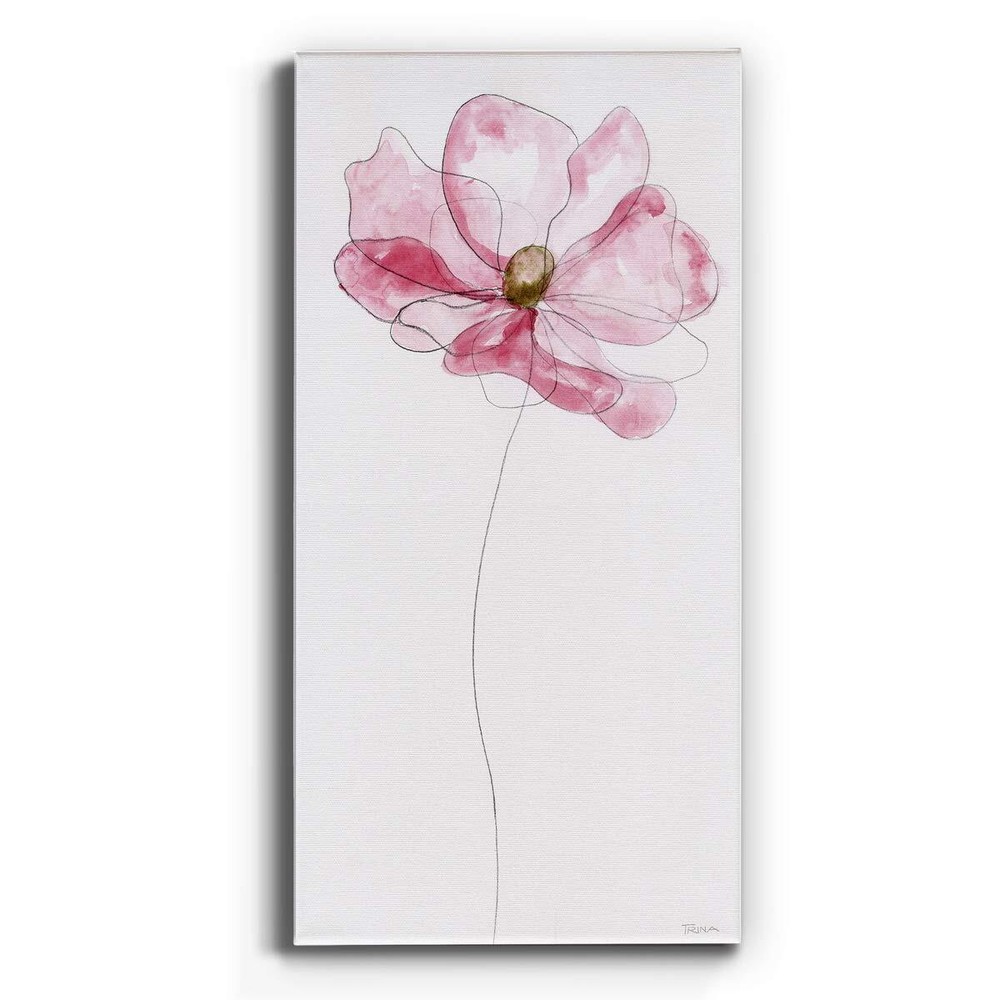 Canvas Floral Wall Art Modern Decorations Paintings Pink Flower Sketch Romant...