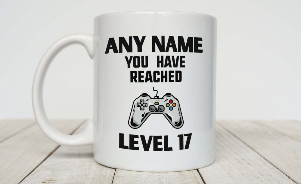 Personalised Gamer Mug 17th Birthday Gift For Him Her Video Game Gift Game