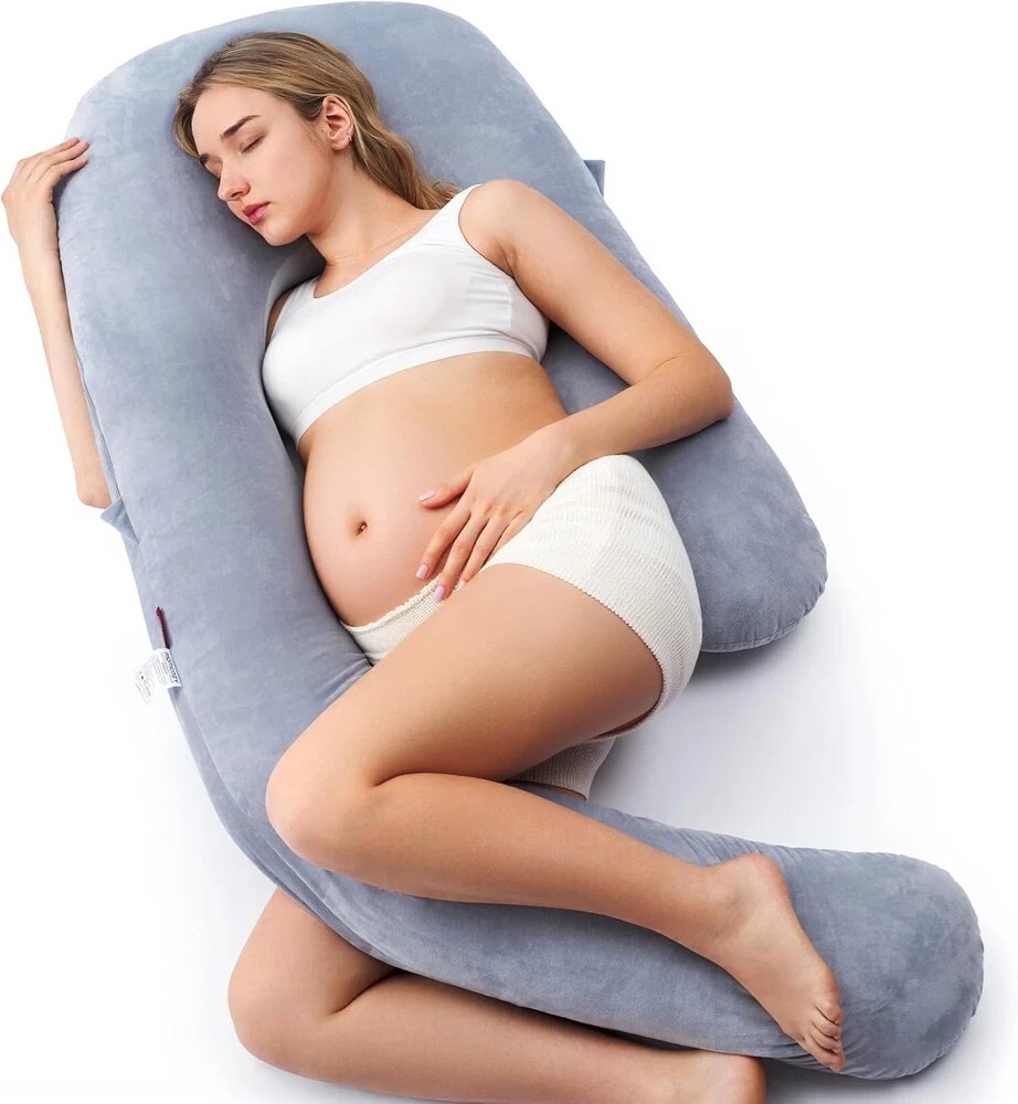 Momcozy Adjustable U-Shaped Pregnancy Pillow for Comfortable Maternity Sleep Support